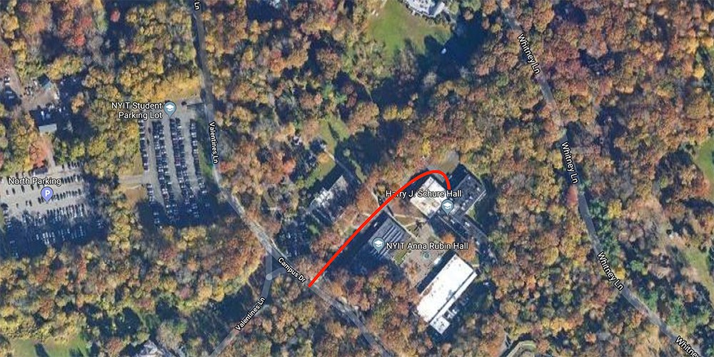 Satellite map of area.