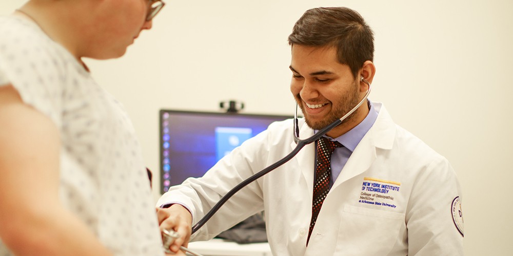 Student taking pulse