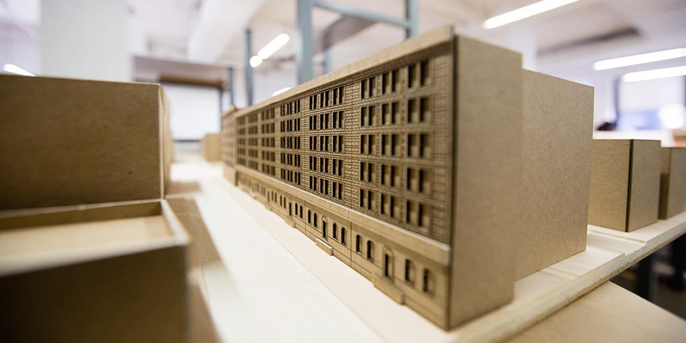 Cardboard model of buildings