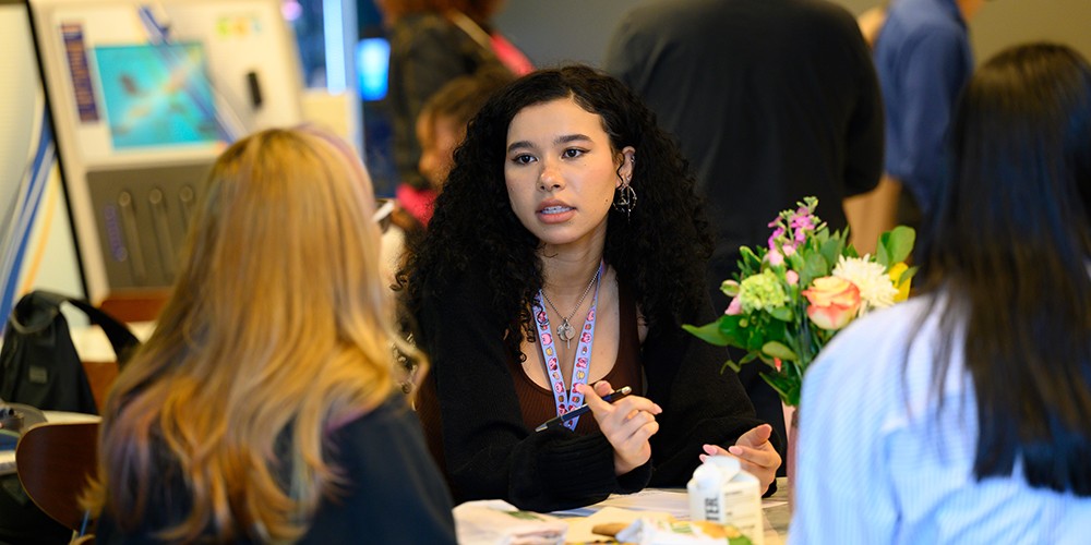 People talking around table