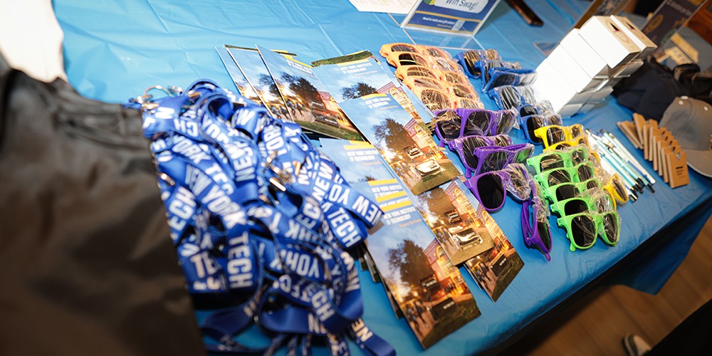 Promo items on table