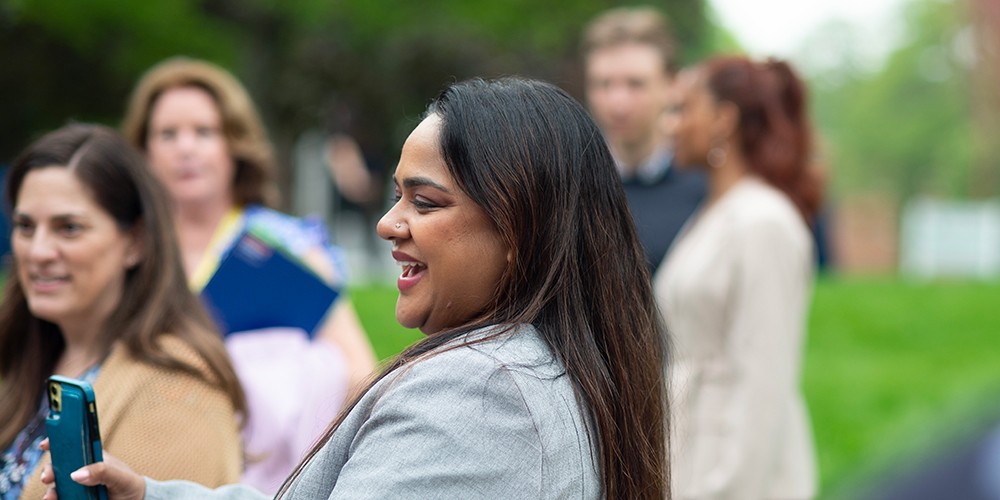 Woman smiling for picture